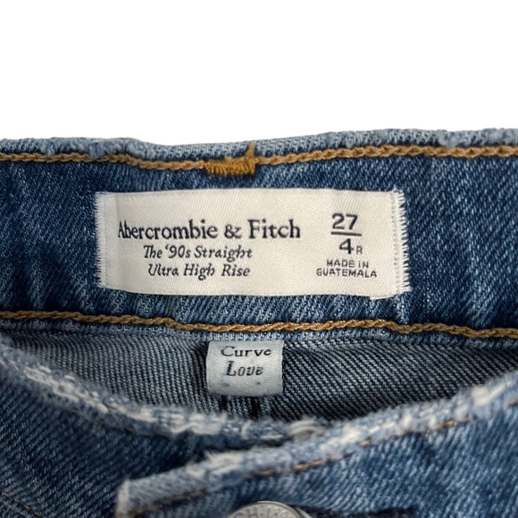 Abercrombie & Fitch The 90's Straight Ultra High Rise Curve Love Jeans Size 4 - Picture 3 of 8